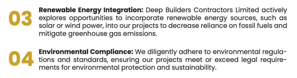 Deep builders limited sustainability approach